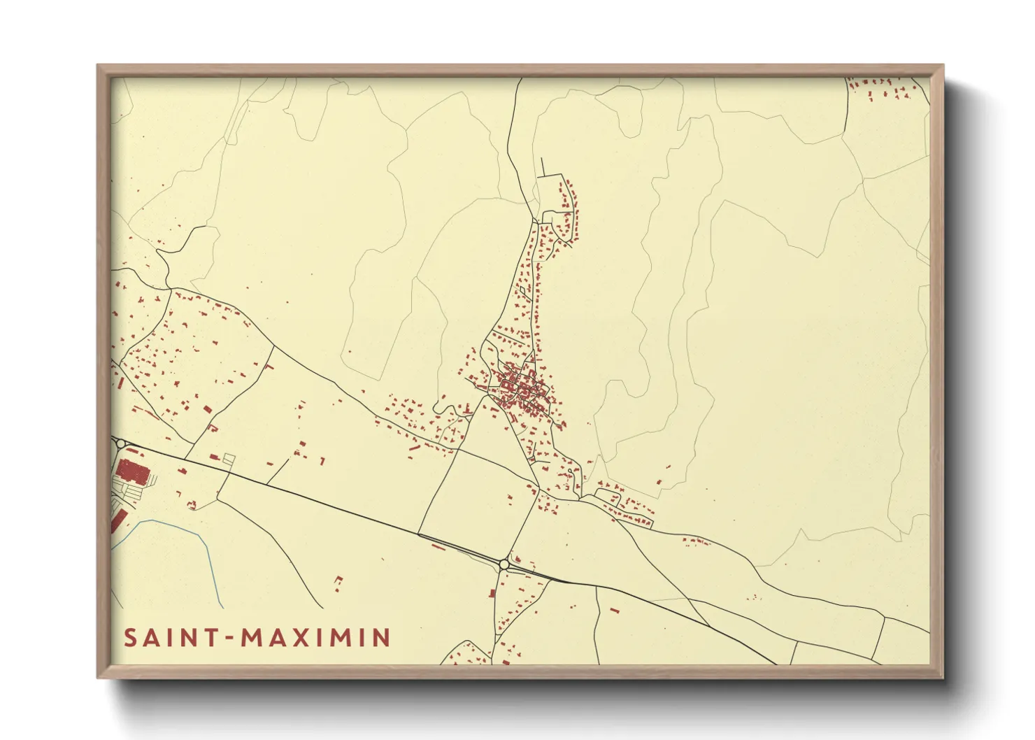 Une affiche de carte sur Saint-Maximin