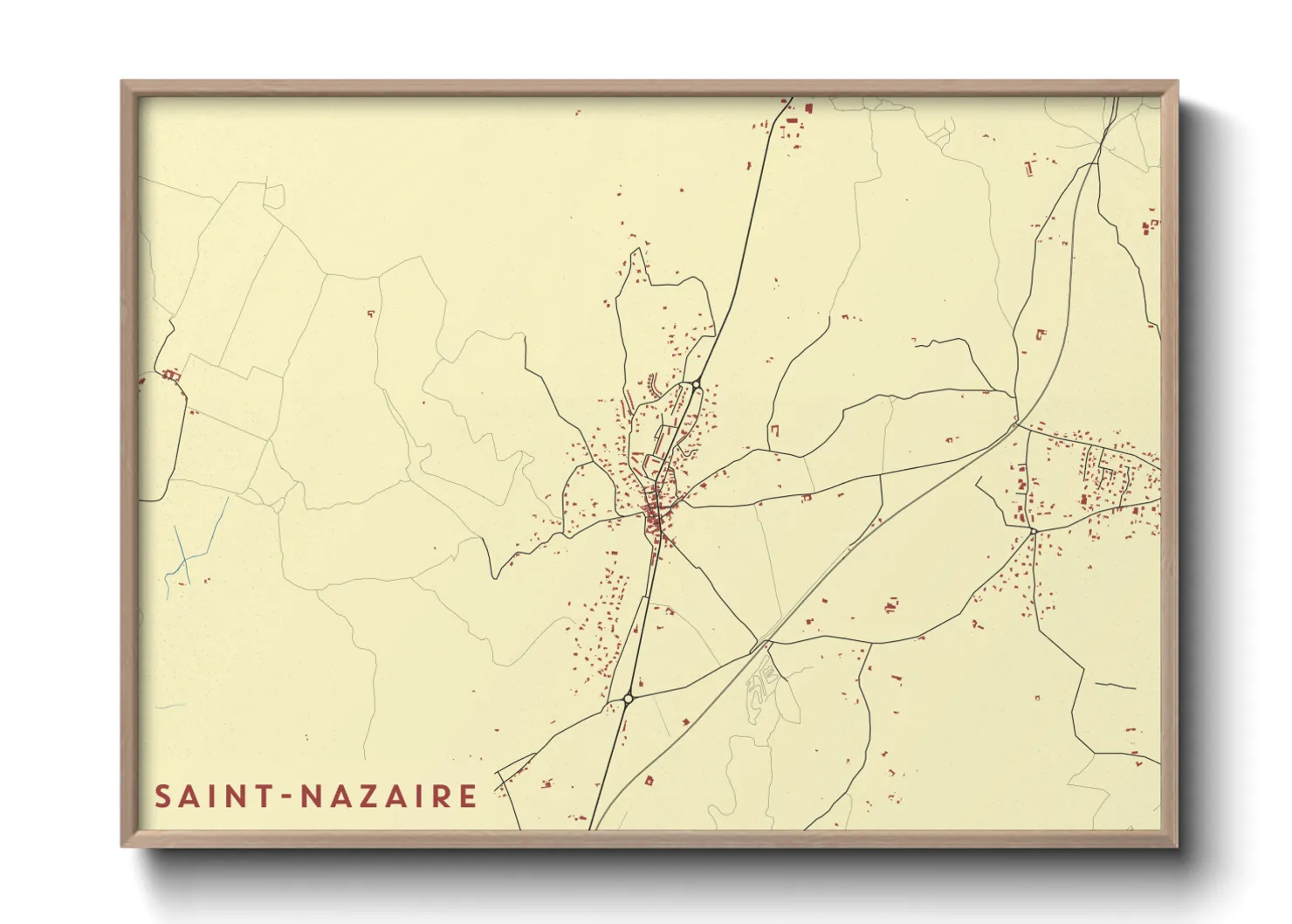 Une affiche de carte sur Saint-Nazaire