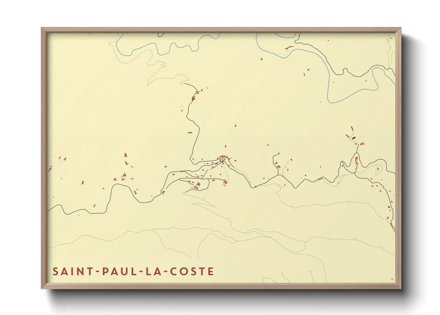 Une affiche de carte sur Saint-Paul-la-Coste