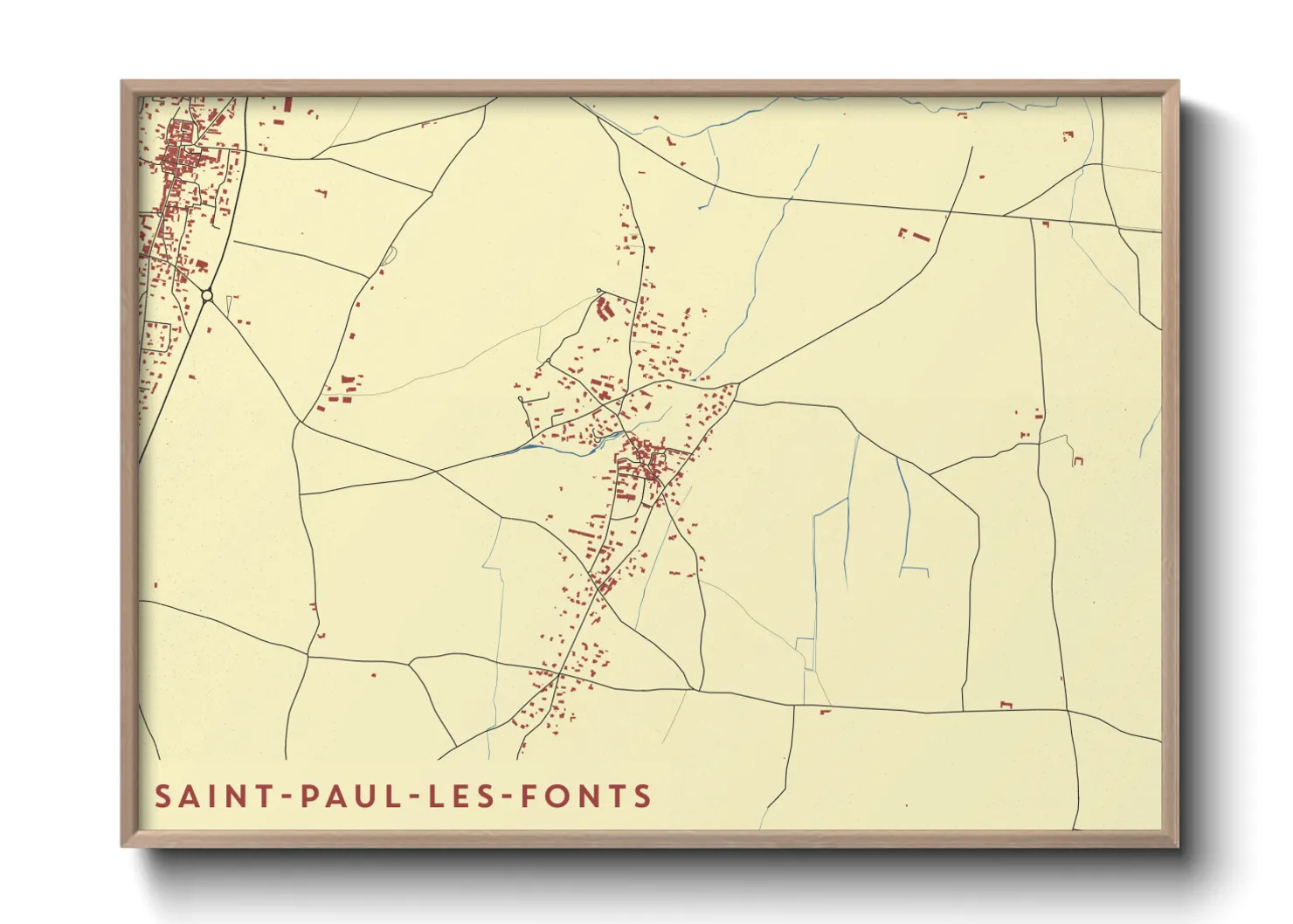 Une affiche de carte sur Saint-Paul-les-Fonts