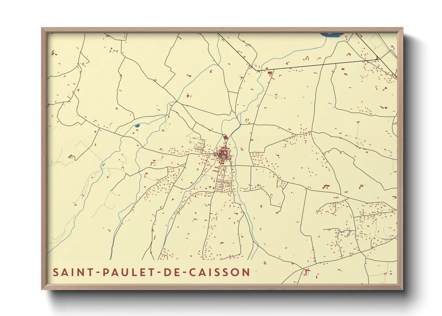 Une affiche de carte sur Saint-Paulet-de-Caisson