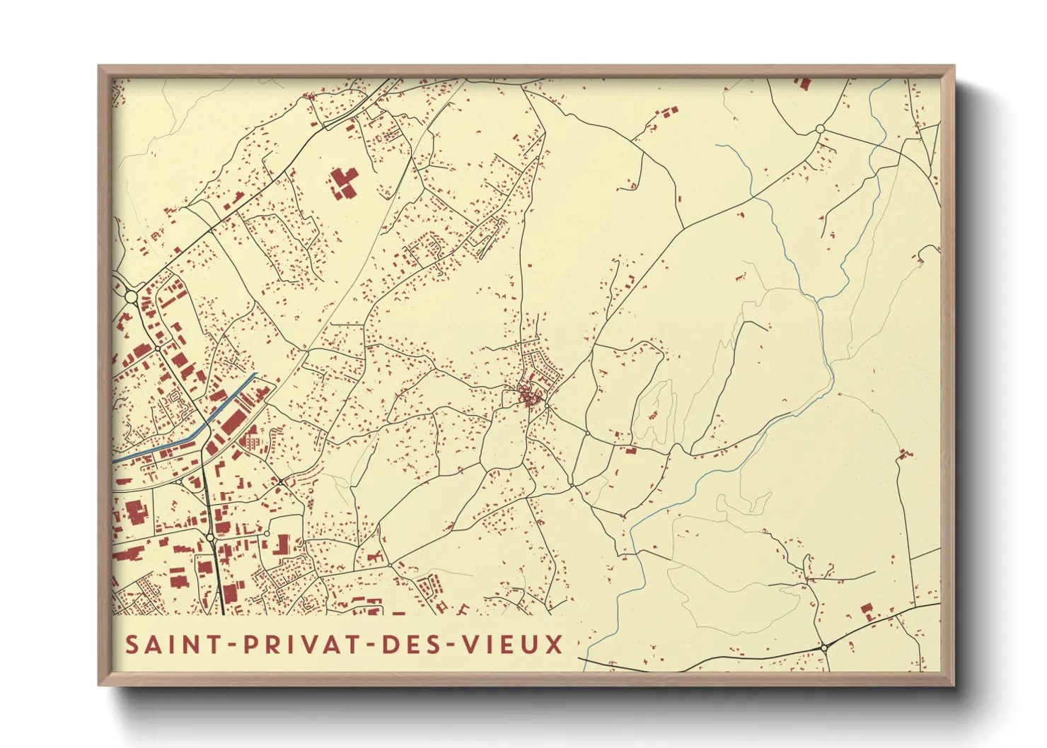 Une affiche de carte sur Saint-Privat-des-Vieux