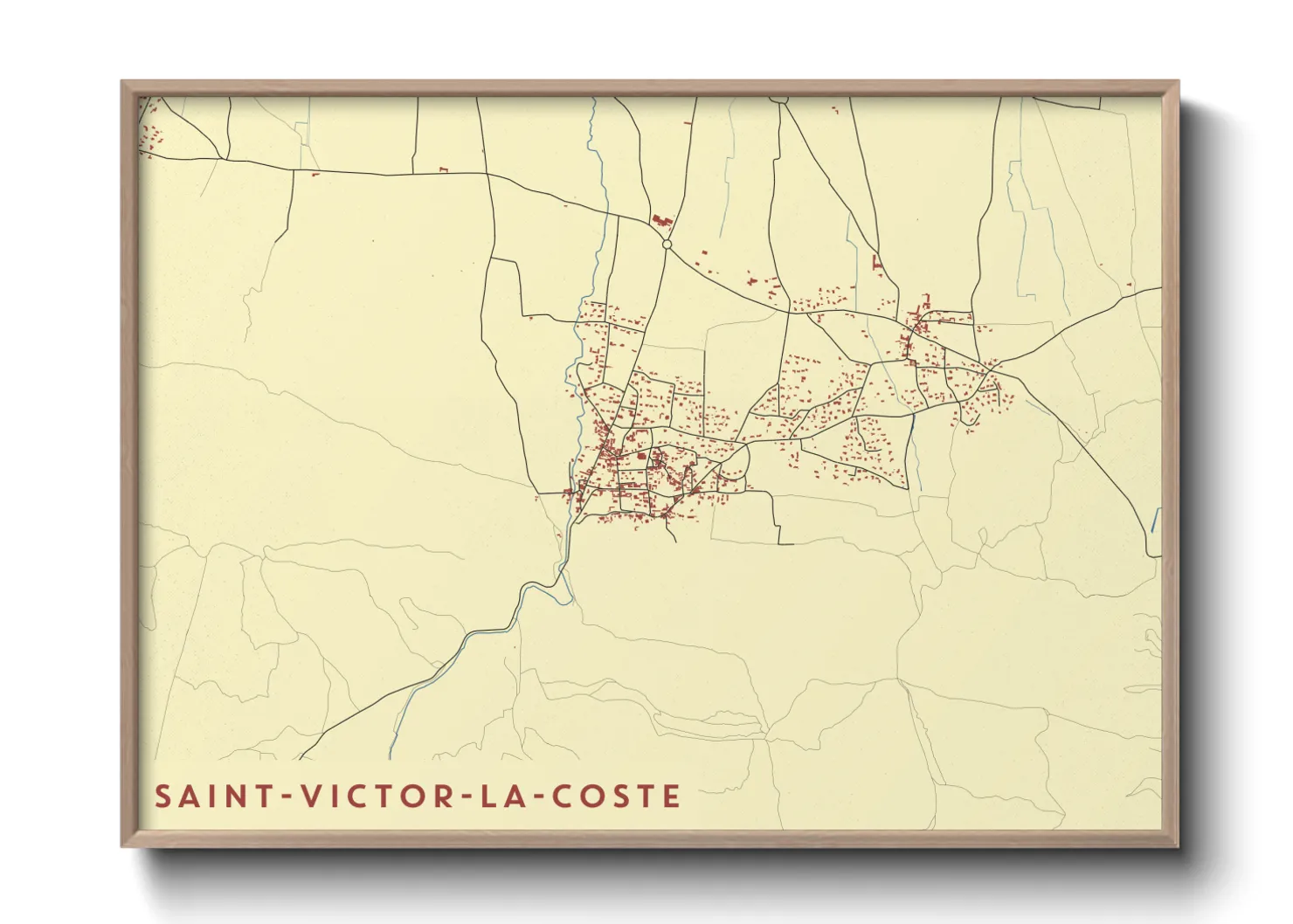 Une affiche de carte sur Saint-Victor-la-Coste