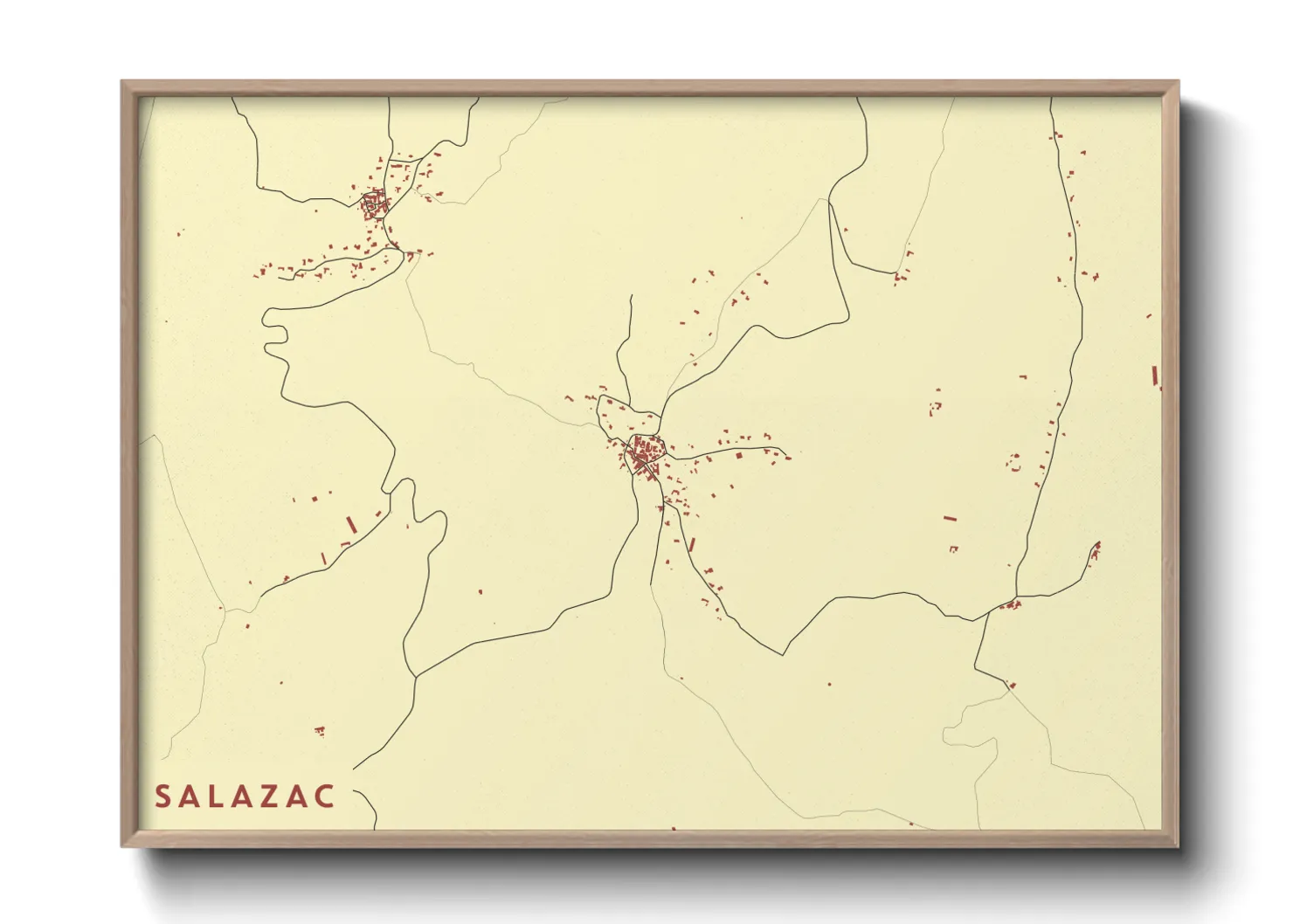 Une affiche de carte sur Salazac