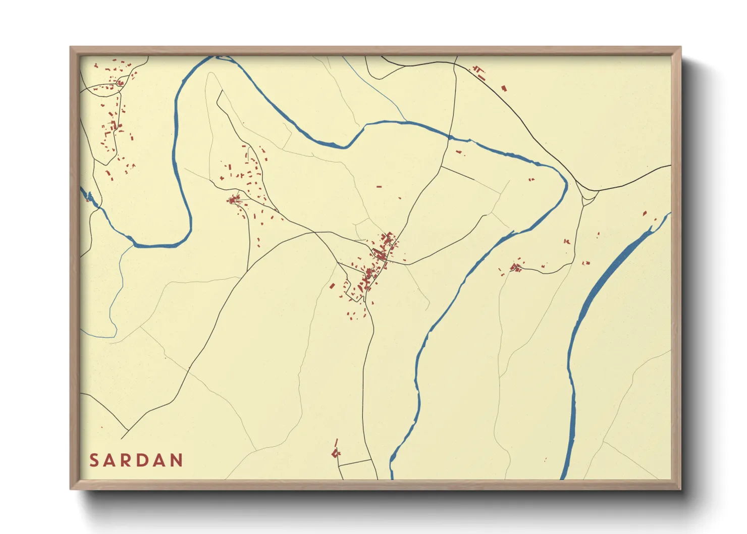 Une affiche de carte sur Sardan