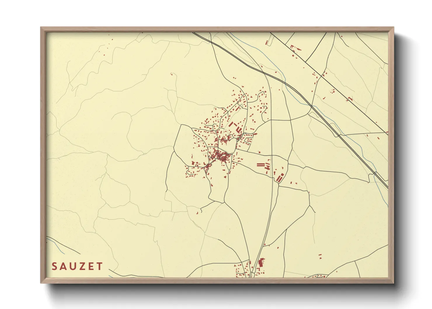 Une affiche de carte sur Sauzet