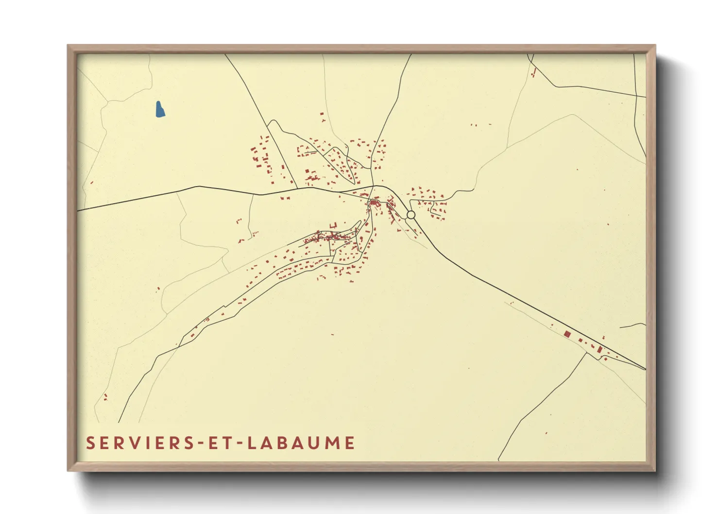 Une affiche de carte sur Serviers-et-Labaume