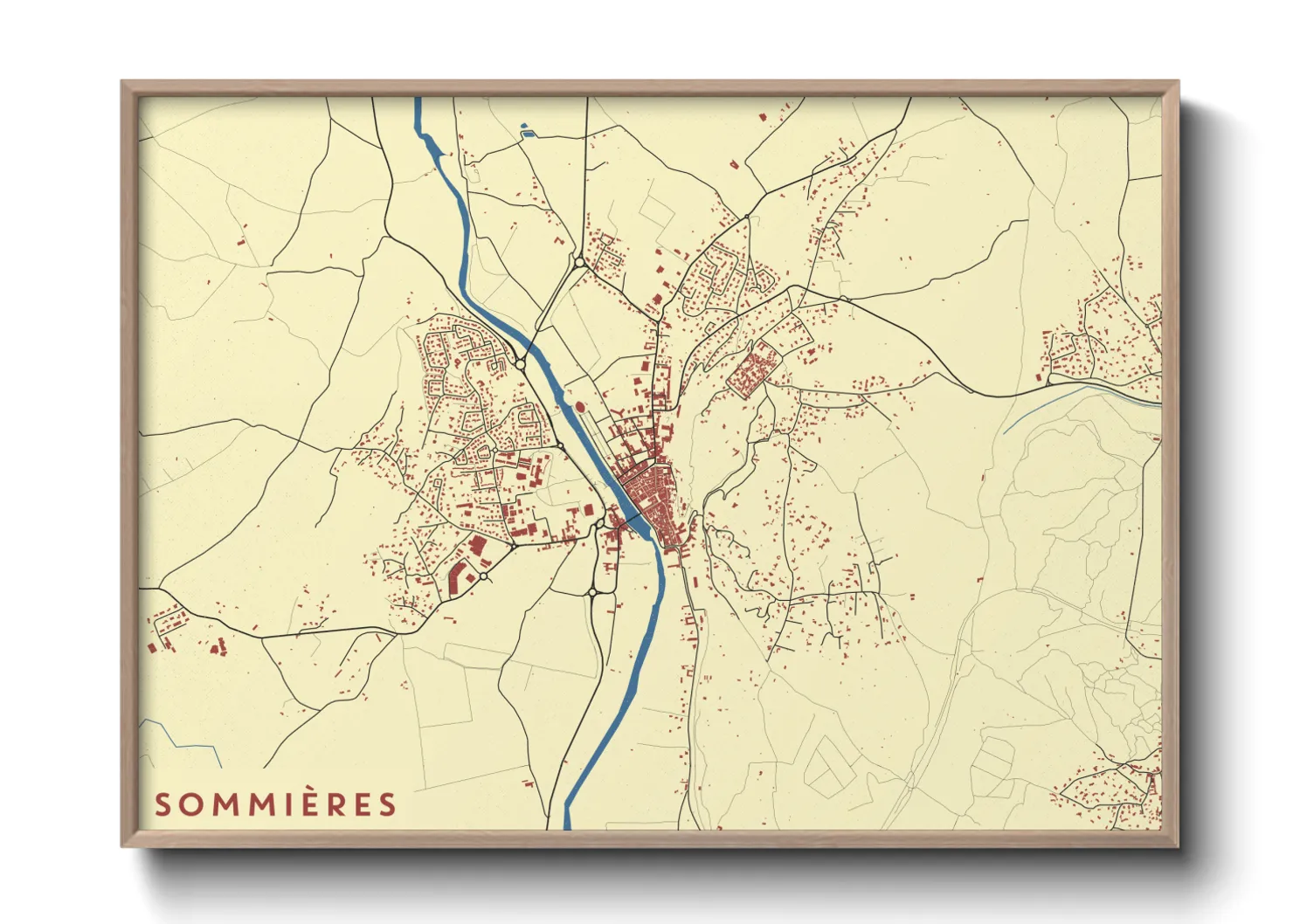 Une affiche de carte sur Sommières