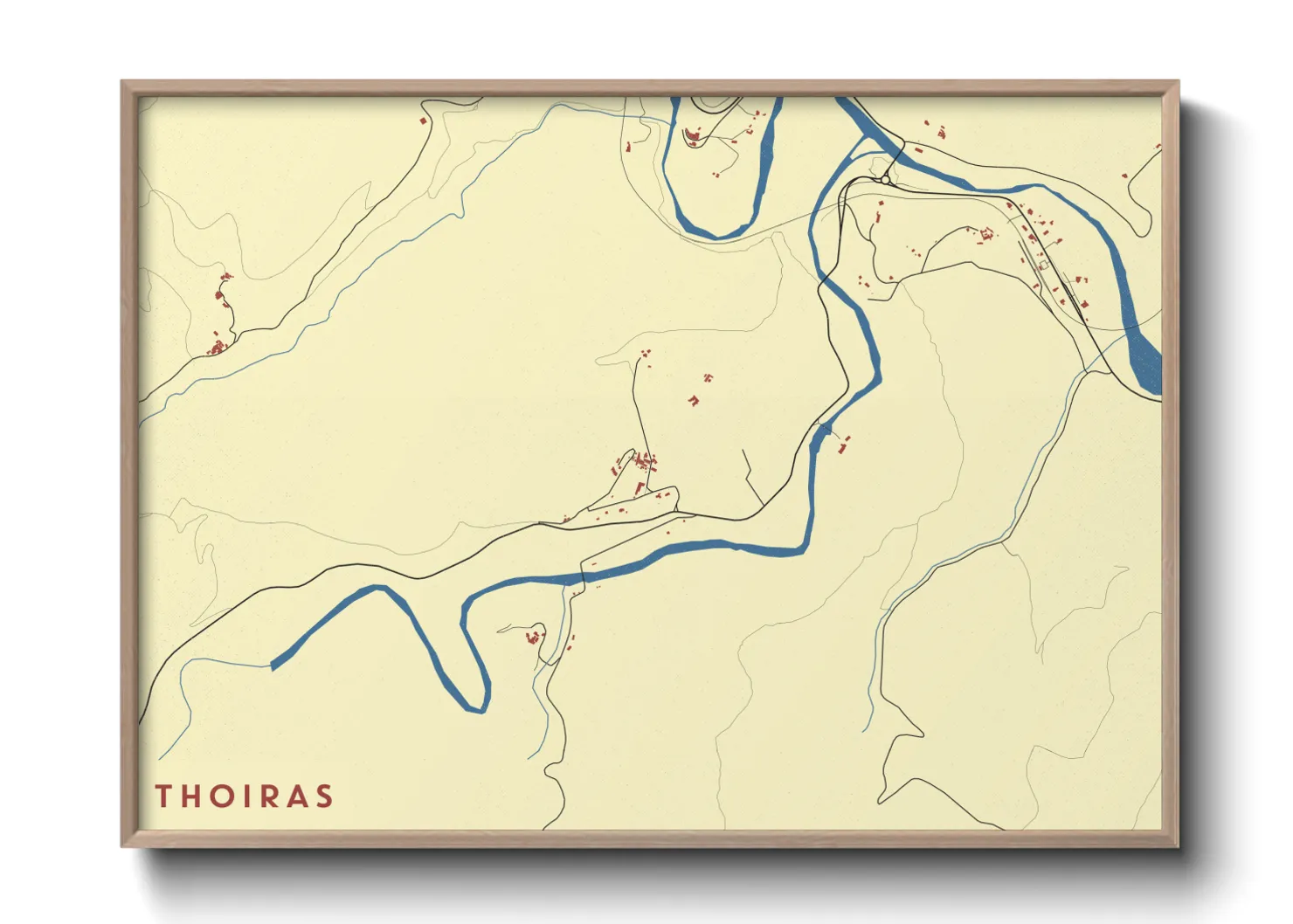 Une affiche de carte sur Thoiras