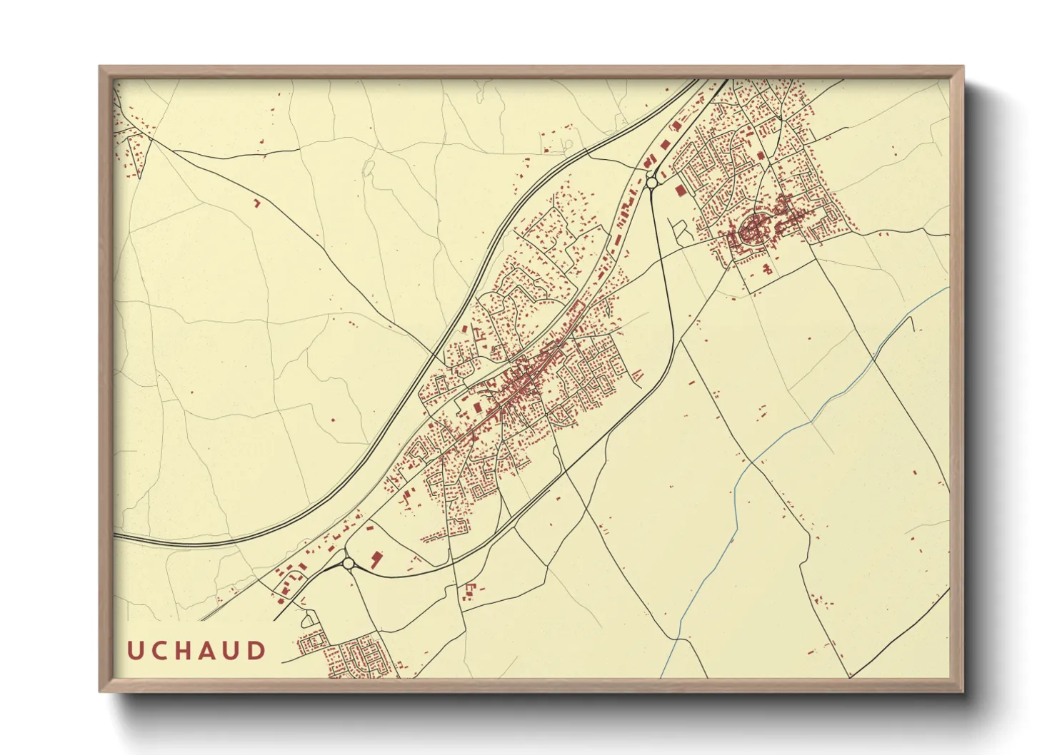 Une affiche de carte sur Uchaud