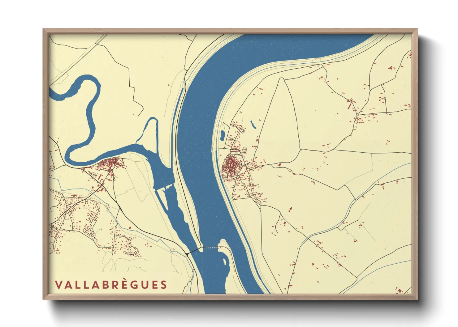 Une affiche de carte sur Vallabrègues
