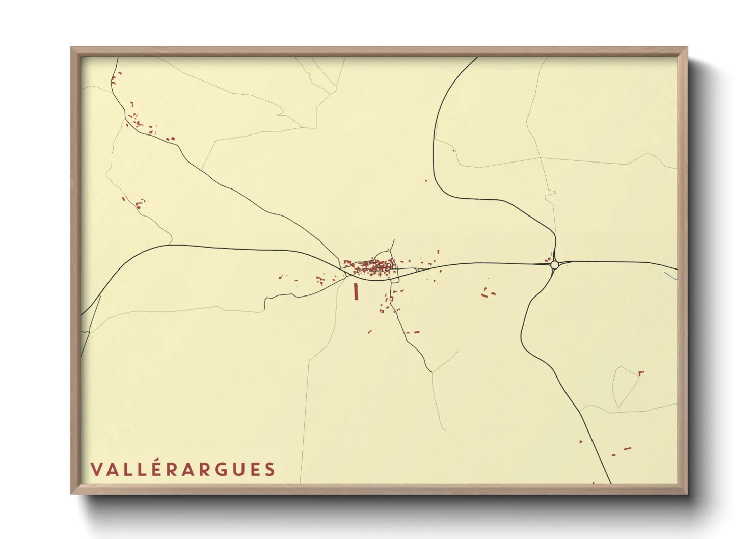Une affiche de carte sur Vallérargues