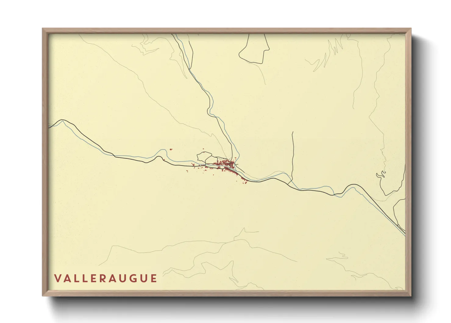 Une affiche de carte sur Valleraugue