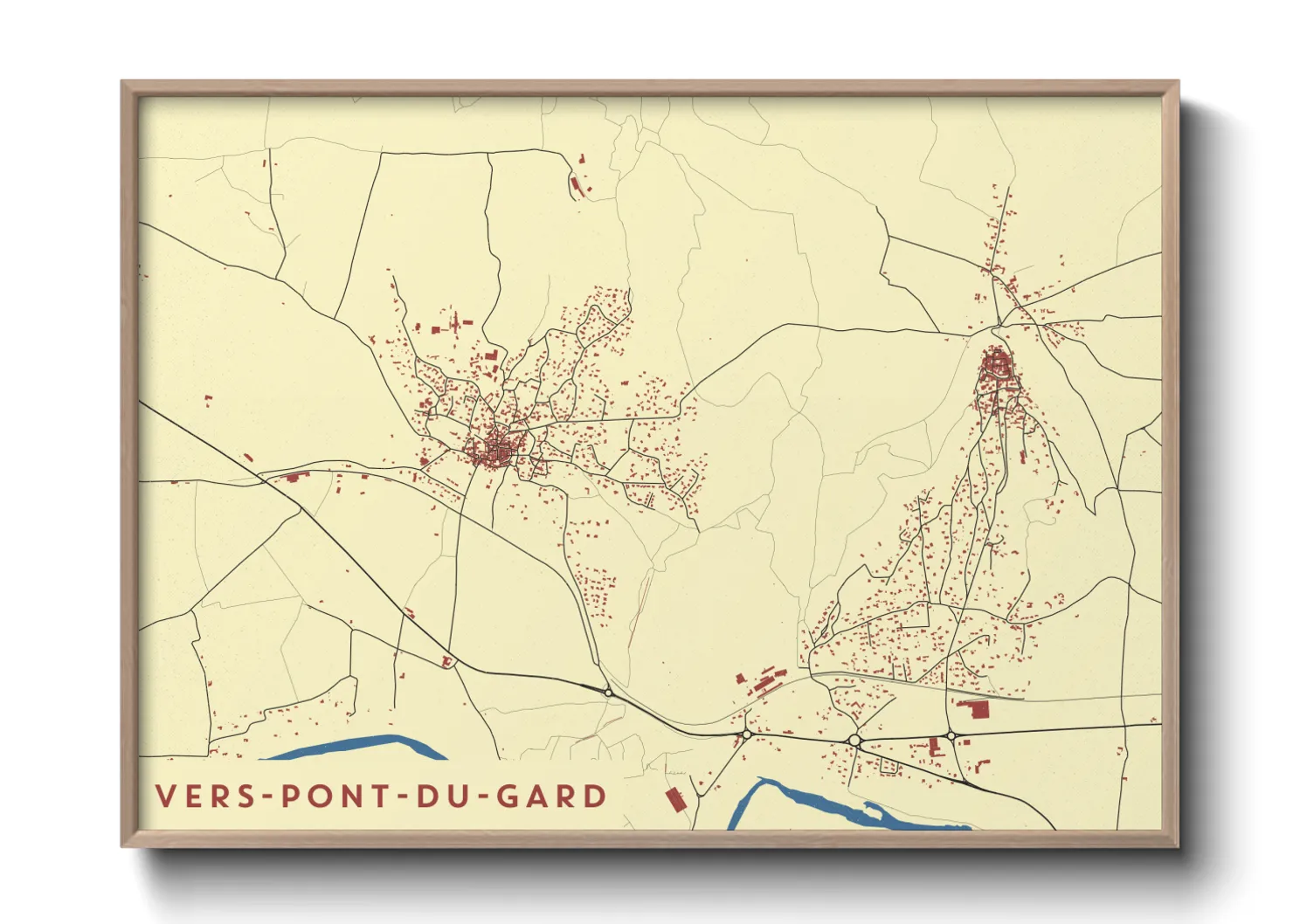 Une affiche de carte sur Vers-Pont-du-Gard