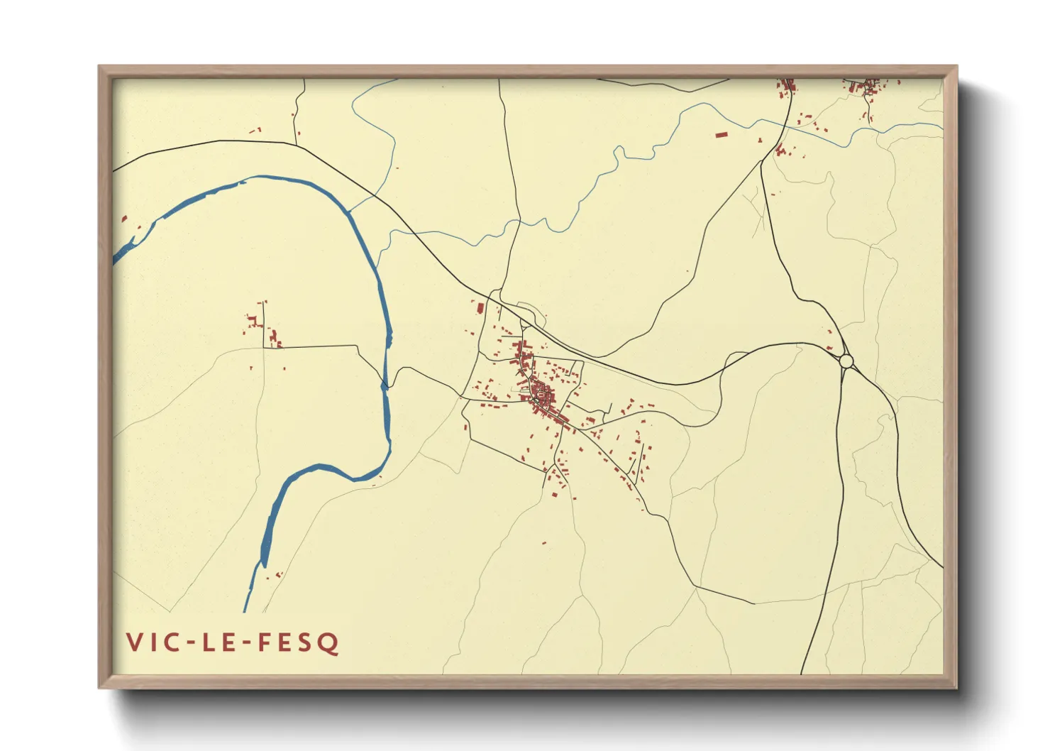 Une affiche de carte sur Vic-le-Fesq