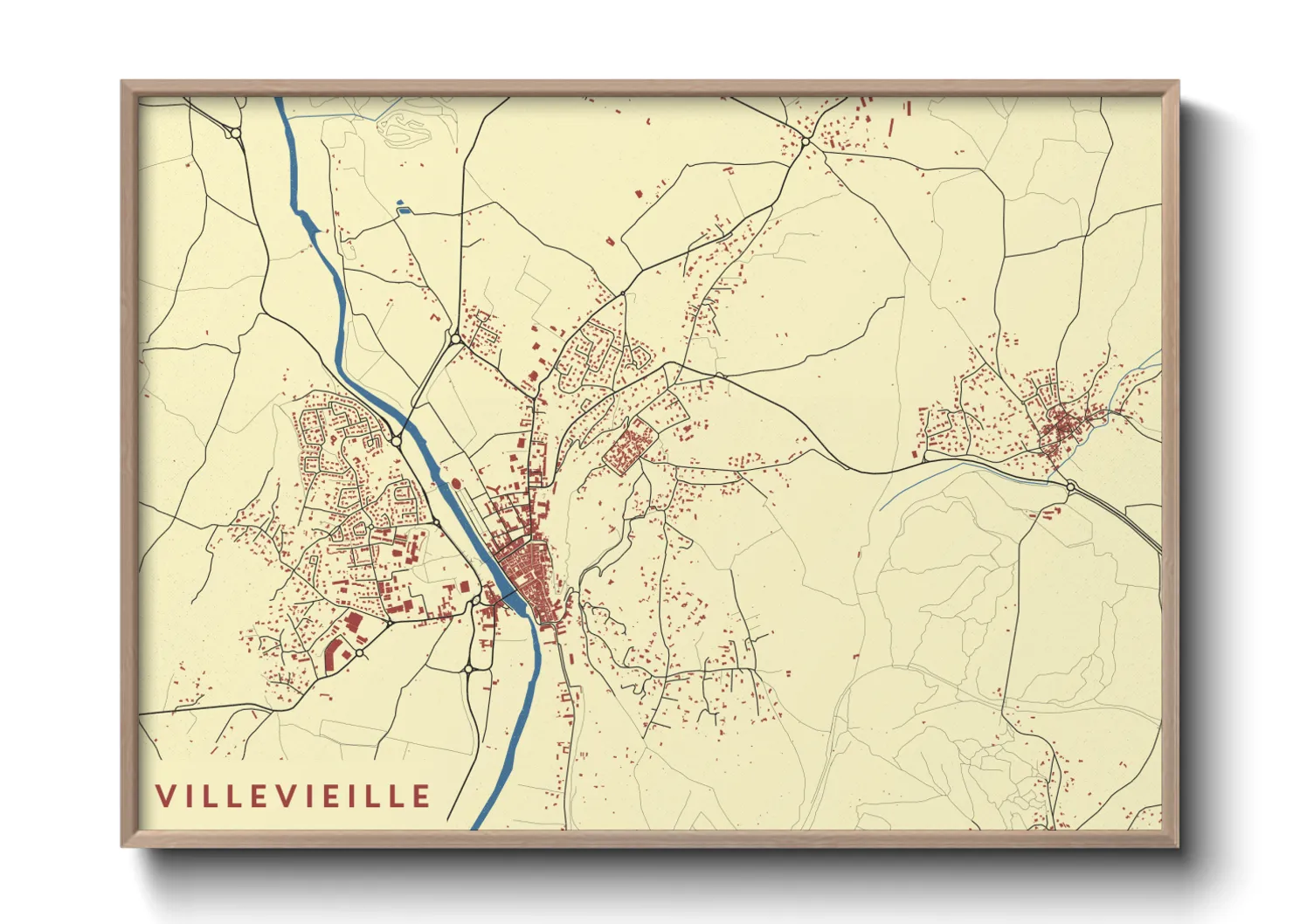Une affiche de carte sur Villevieille