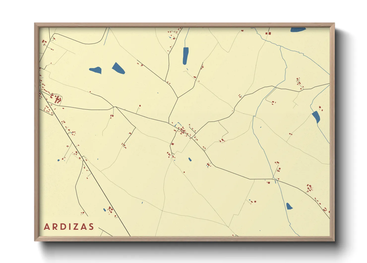 Une affiche de carte sur Ardizas