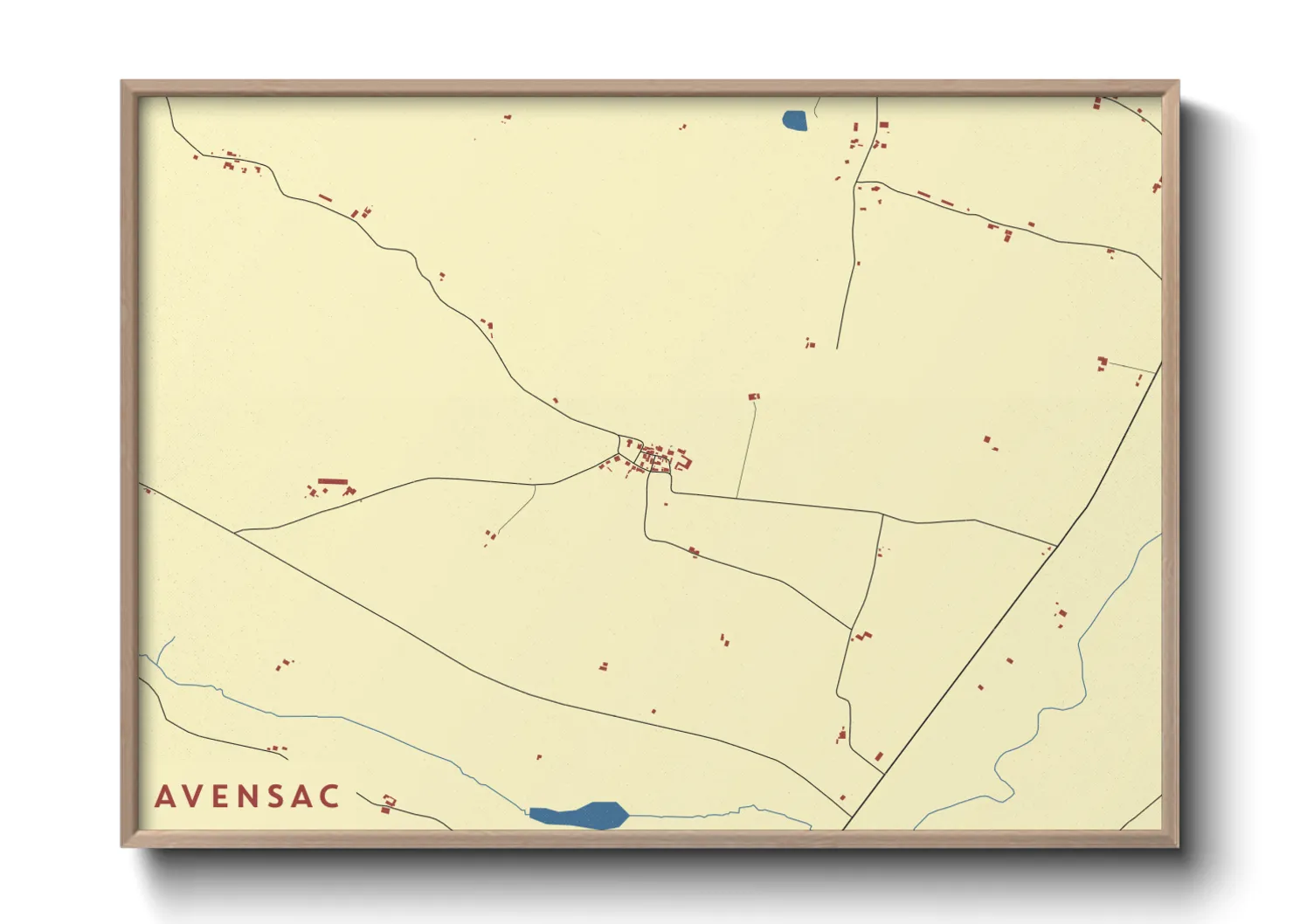 Une affiche de carte sur Avensac