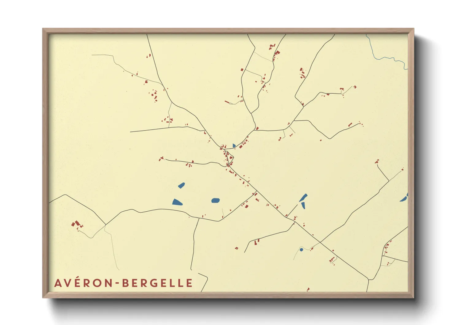 Une affiche de carte sur Avéron-Bergelle