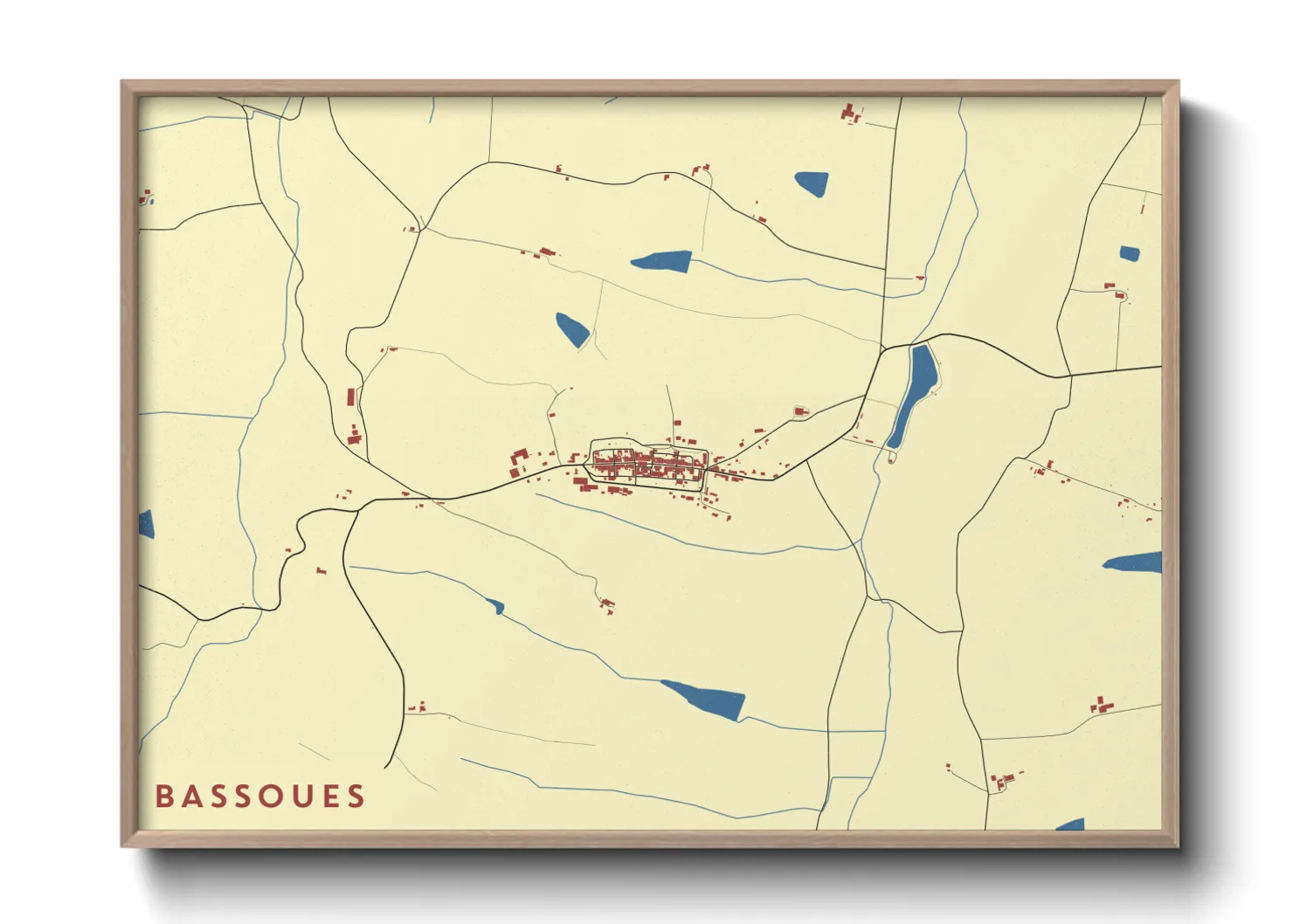 Une affiche de carte sur Bassoues