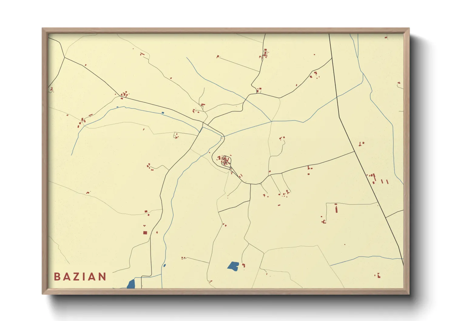 Une affiche de carte sur Bazian