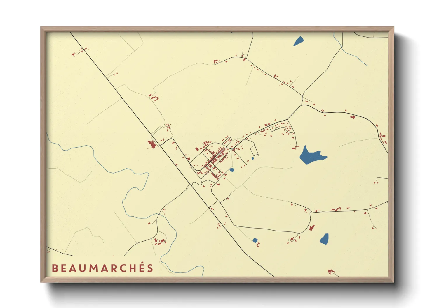 Une affiche de carte sur Beaumarchés
