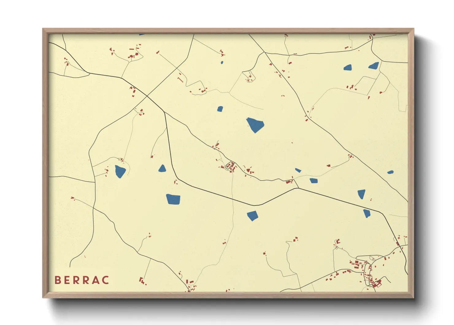 Une affiche de carte sur Berrac