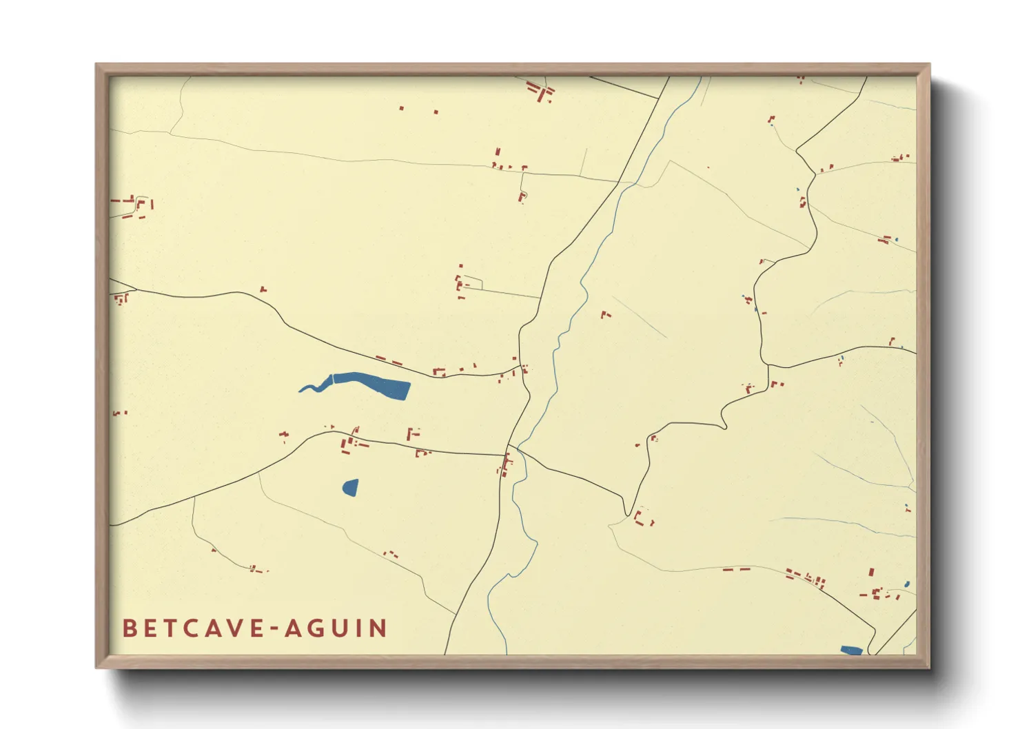 Une affiche de carte sur Betcave-Aguin