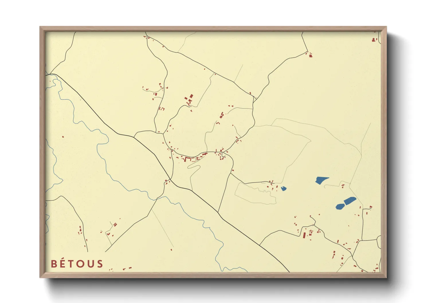 Une affiche de carte sur Bétous