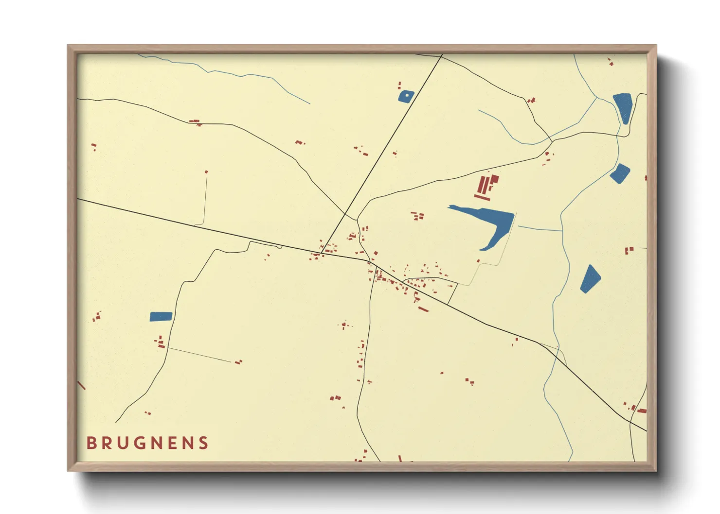 Une affiche de carte sur Brugnens