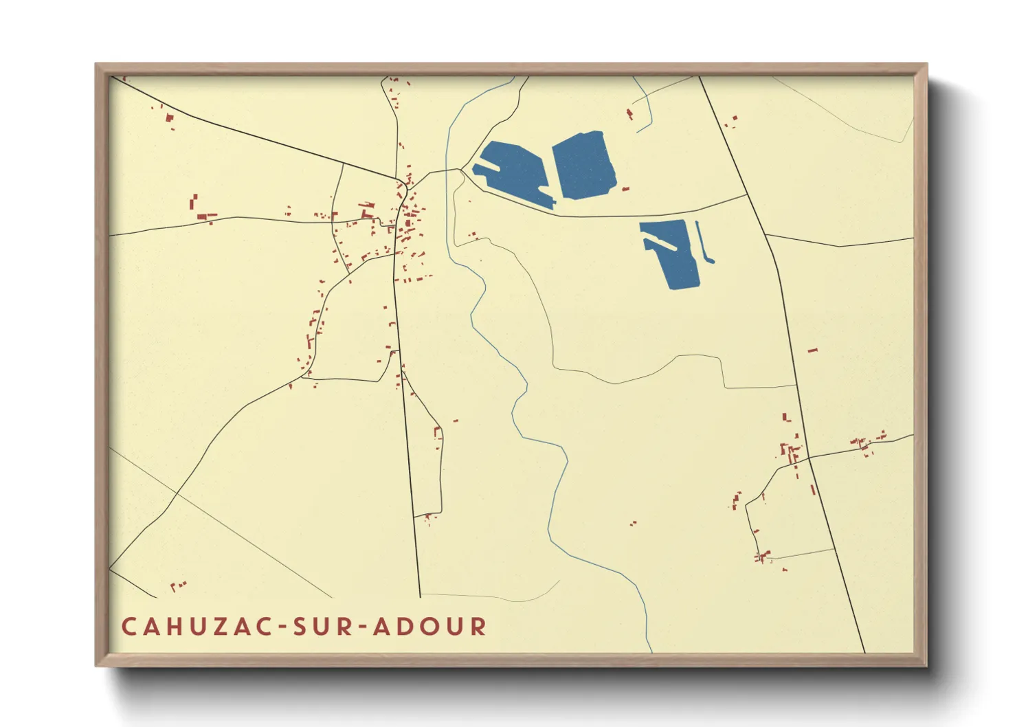 Une affiche de carte sur Cahuzac-sur-Adour
