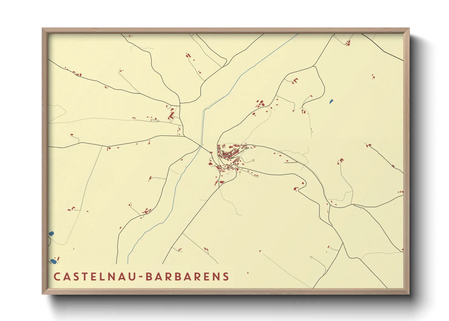 Une affiche de carte sur Castelnau-Barbarens