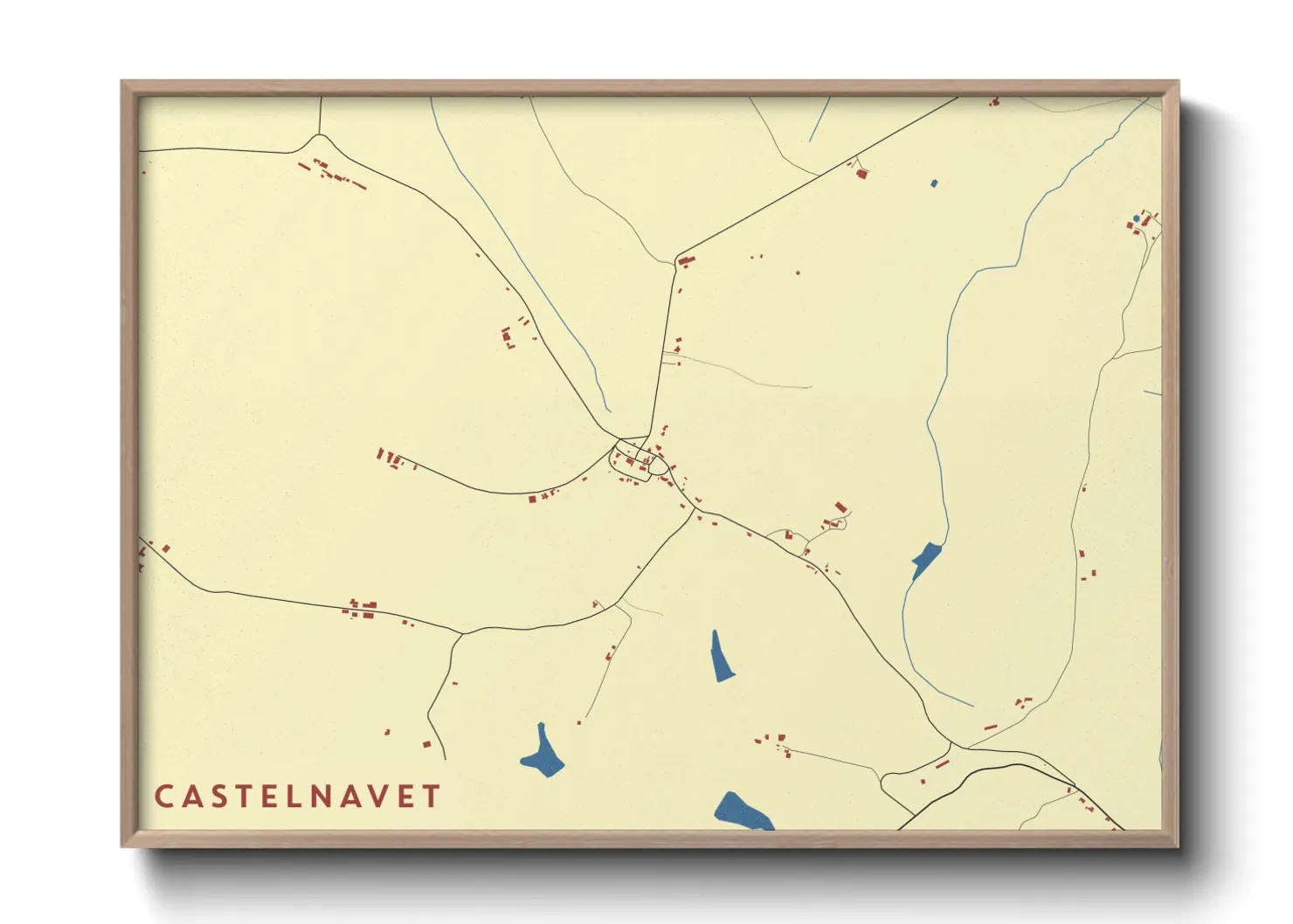 Une affiche de carte sur Castelnavet
