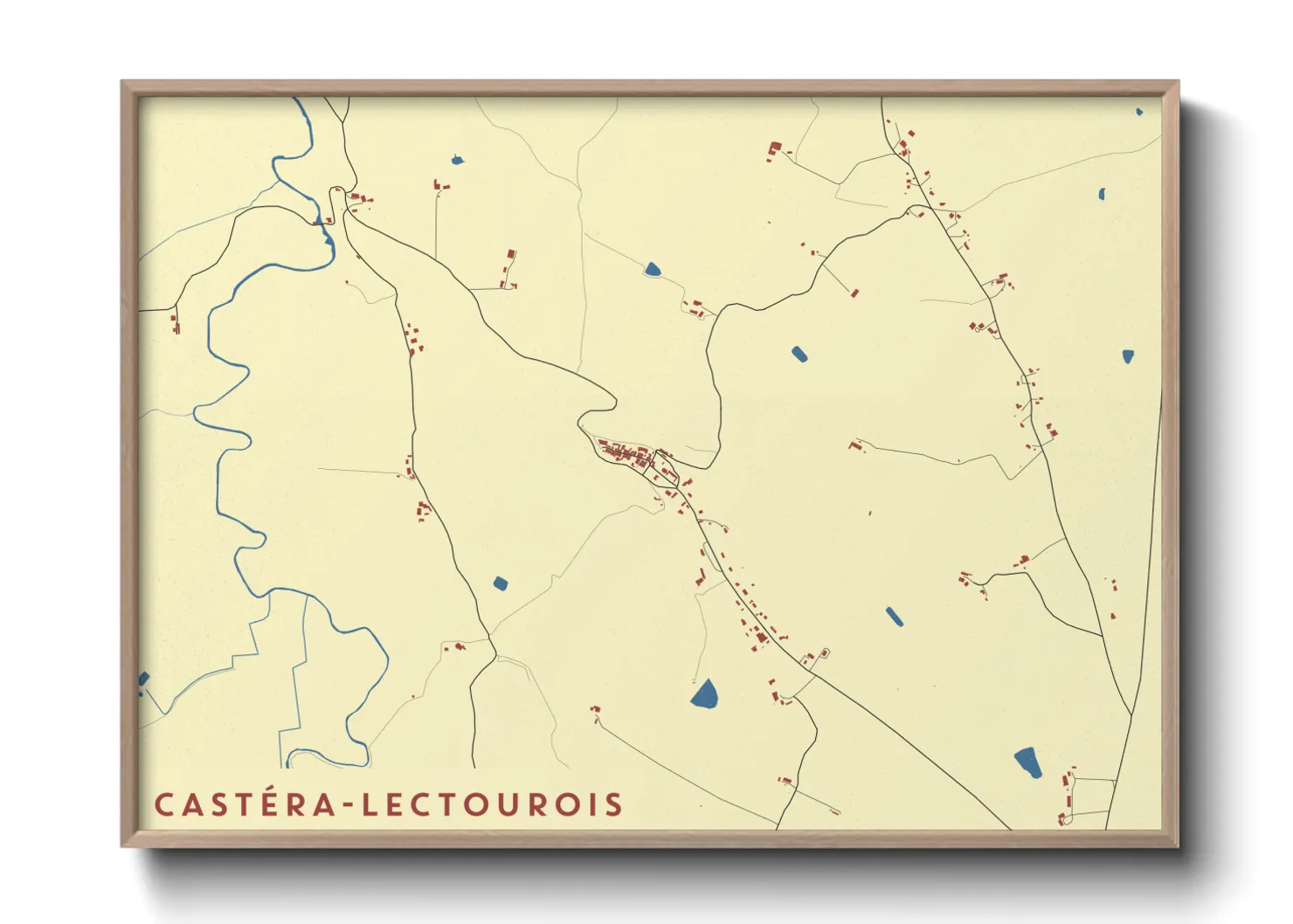 Une affiche de carte sur Castéra-Lectourois