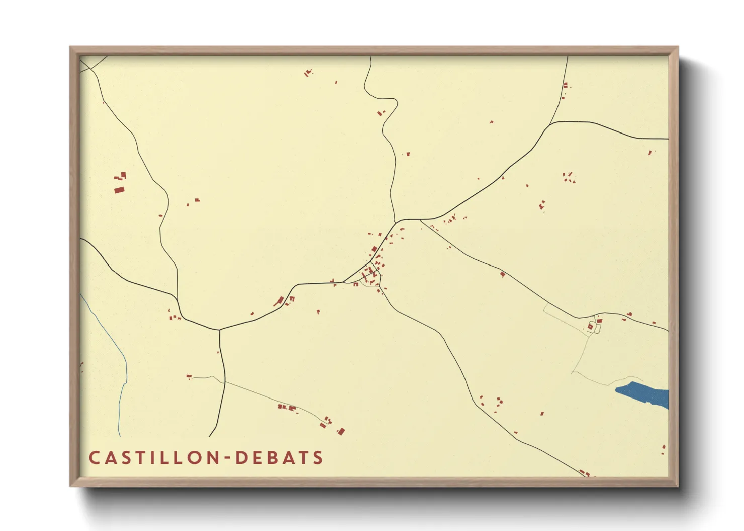 Une affiche de carte sur Castillon-Debats