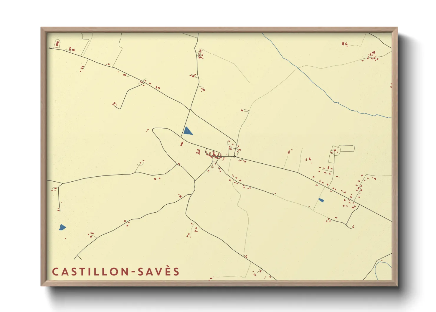 Une affiche de carte sur Castillon-Savès