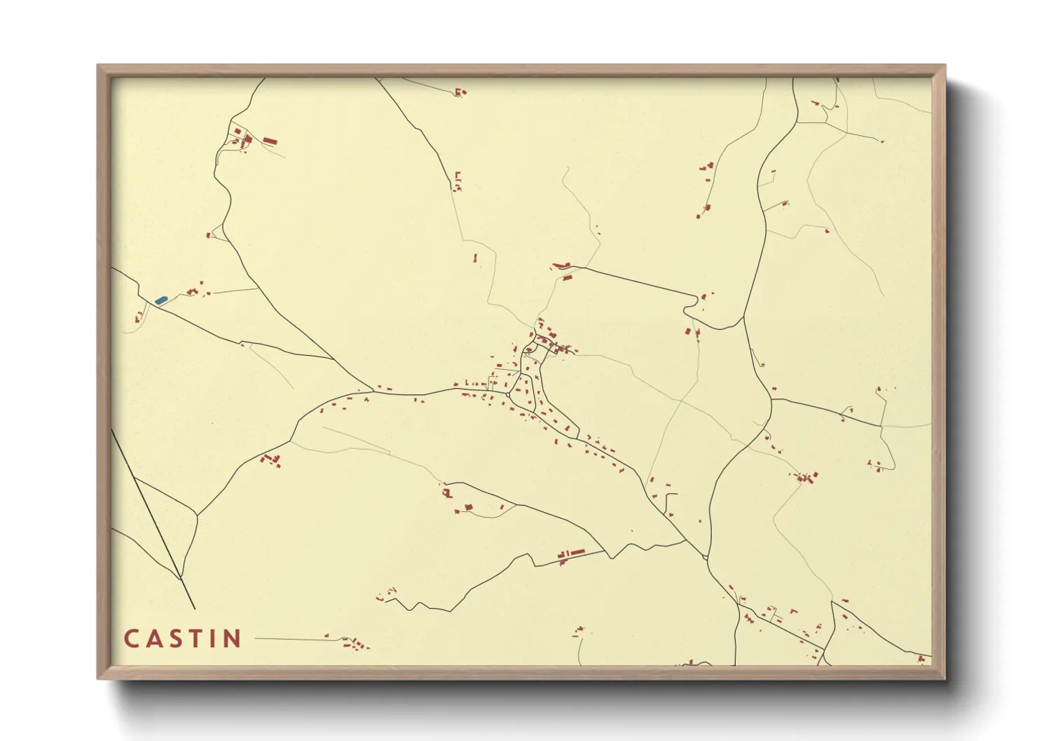 Une affiche de carte sur Castin