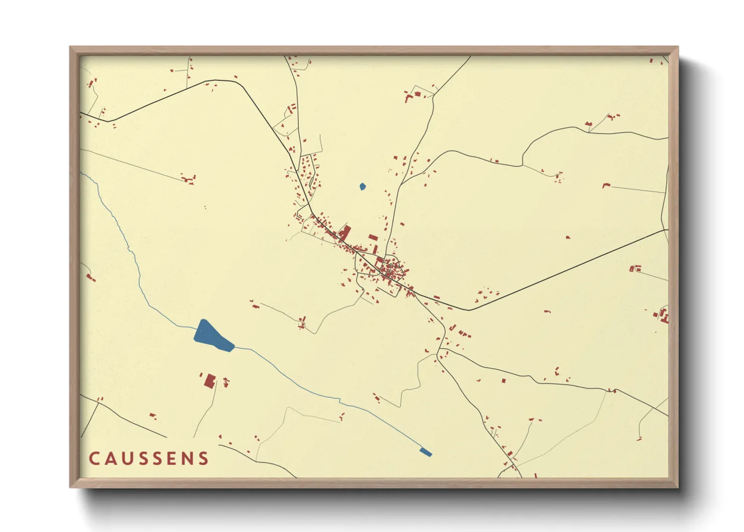 Une affiche de carte sur Caussens