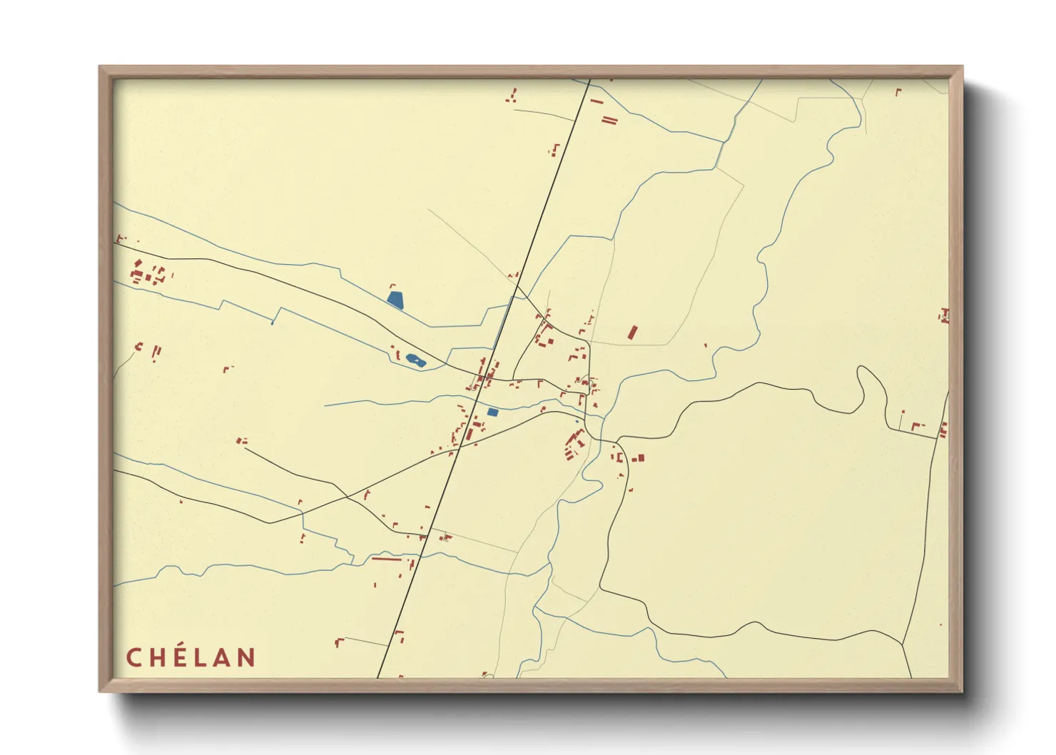 Une affiche de carte sur Chélan