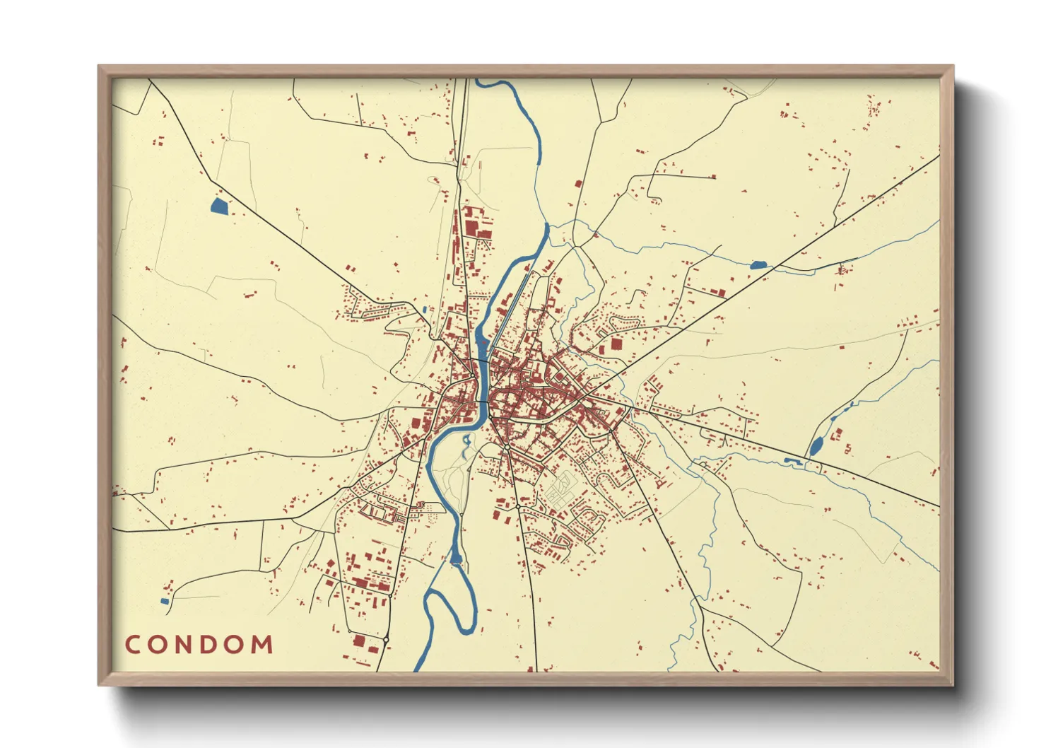 Une affiche de carte sur Condom