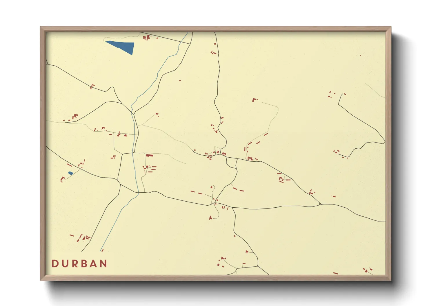 Une affiche de carte sur Durban