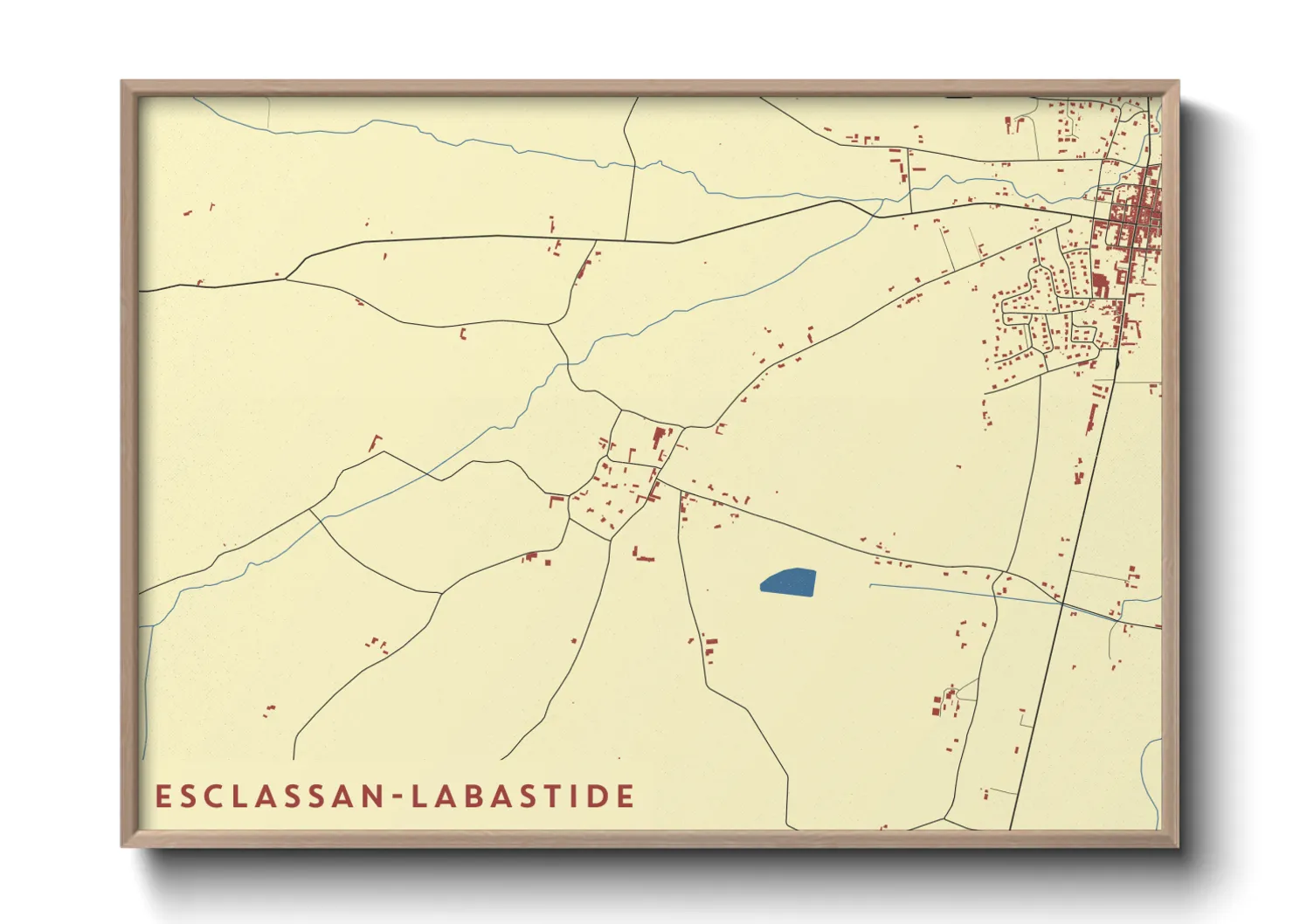 Une affiche de carte sur Esclassan-Labastide