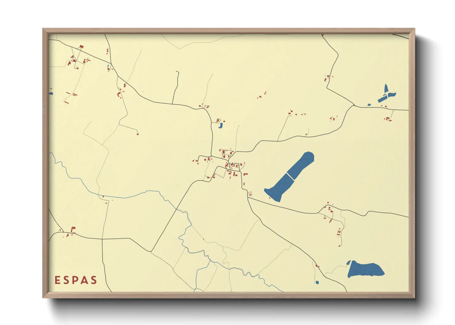 Une affiche de carte sur Espas