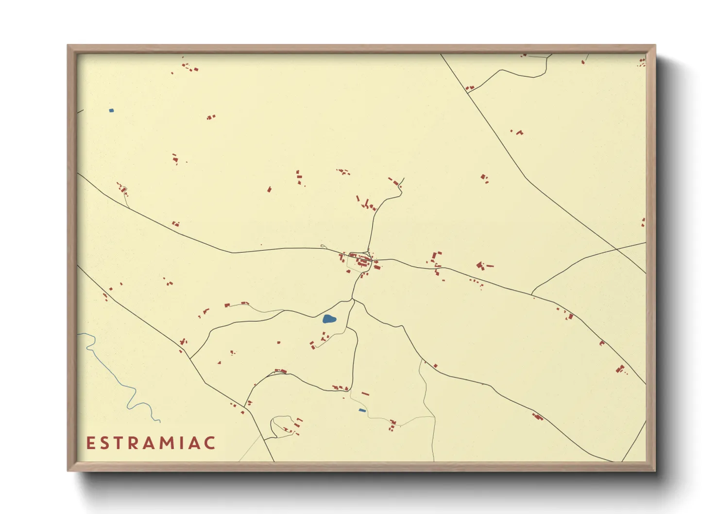 Une affiche de carte sur Estramiac