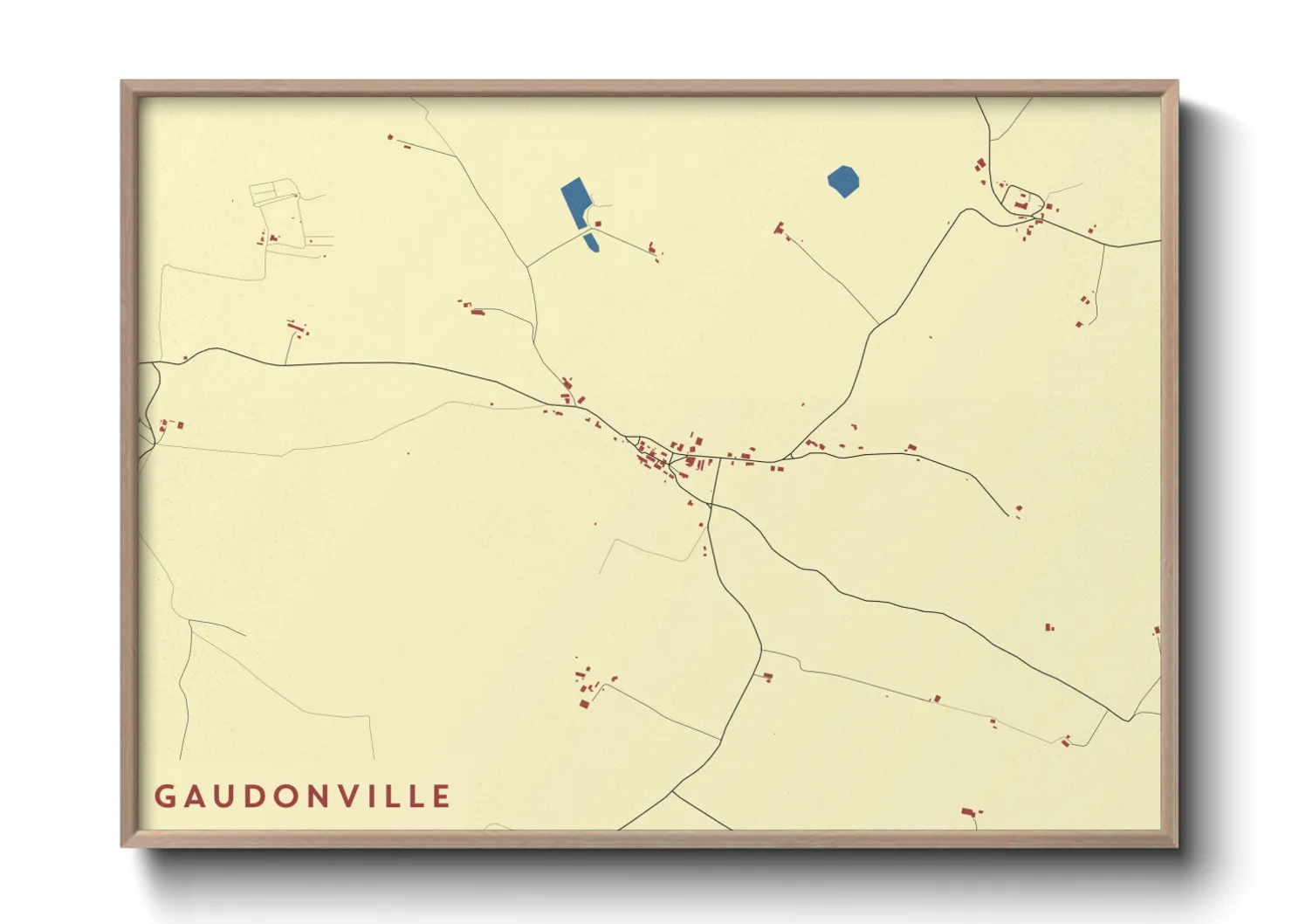 Une affiche de carte sur Gaudonville