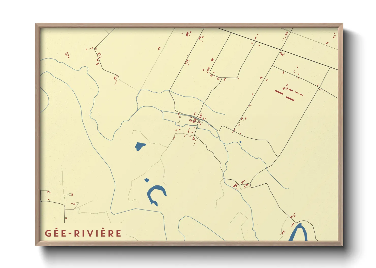Une affiche de carte sur Gée-Rivière