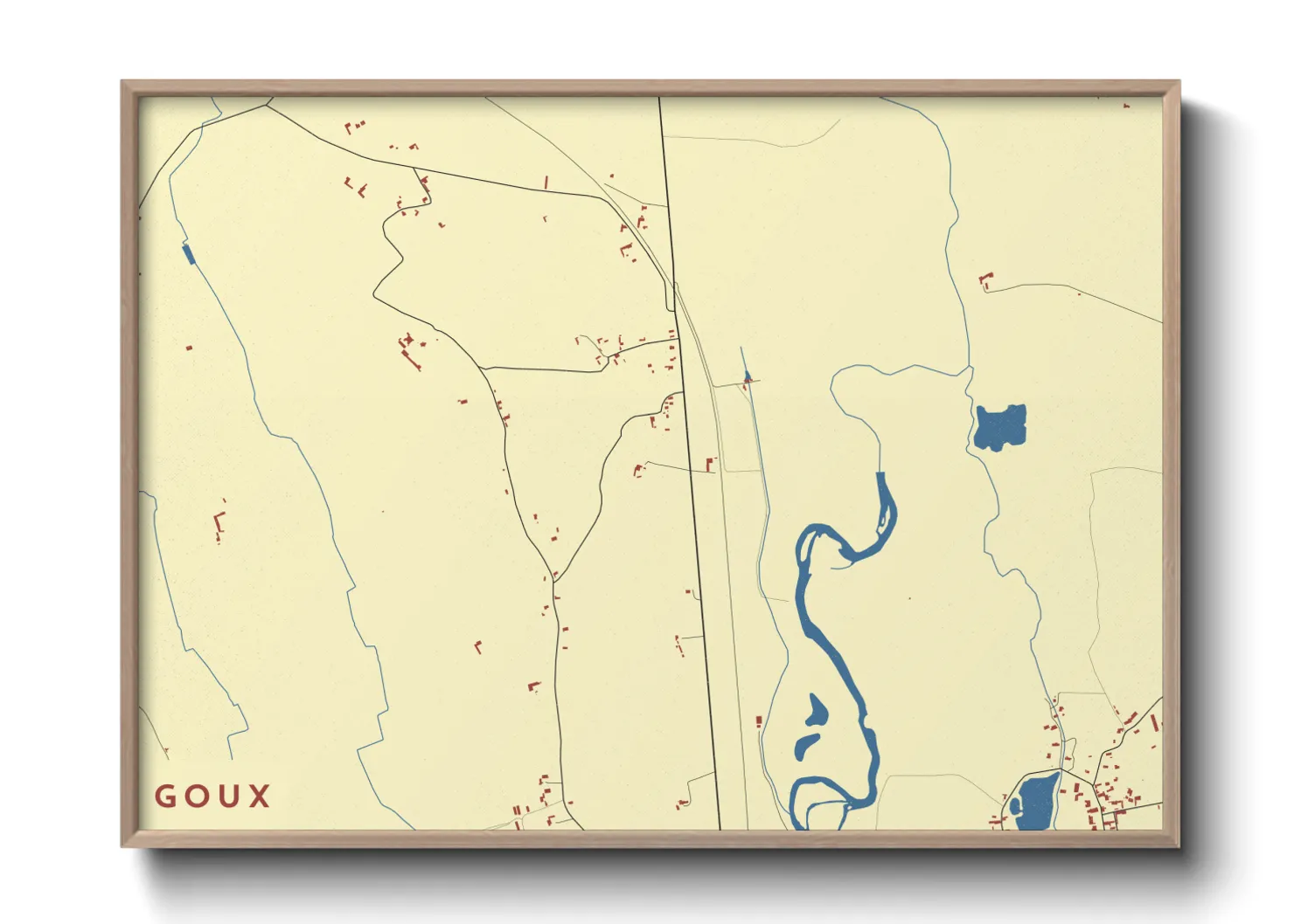 Une affiche de carte sur Goux