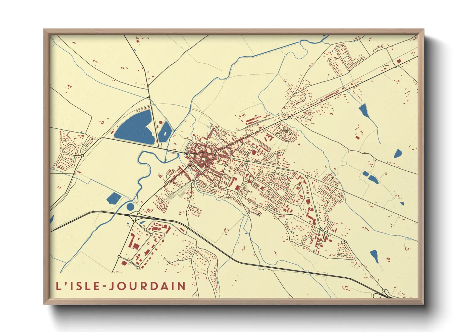 Une affiche de carte sur L'Isle-Jourdain
