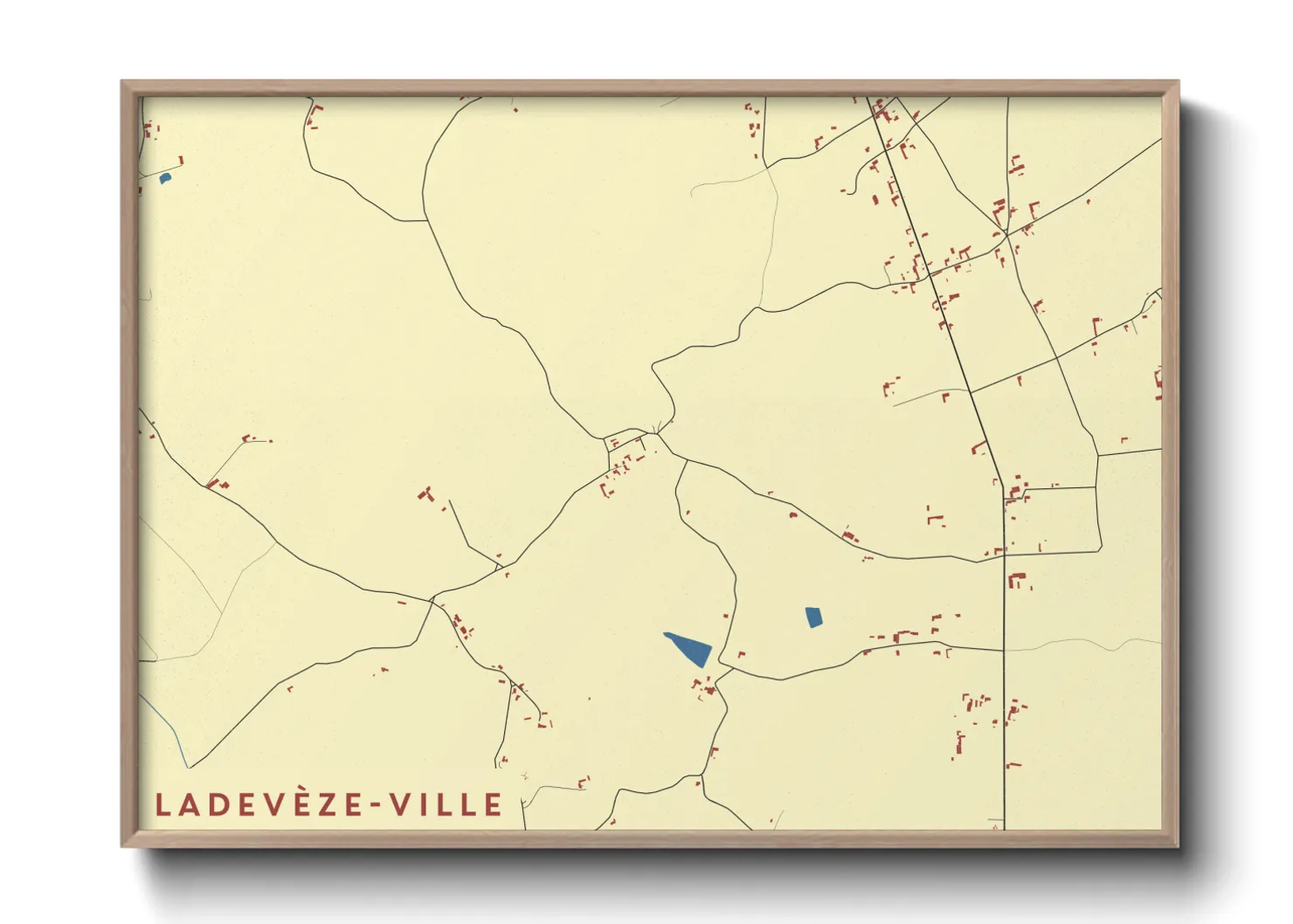 Une affiche de carte sur Ladevèze-Ville