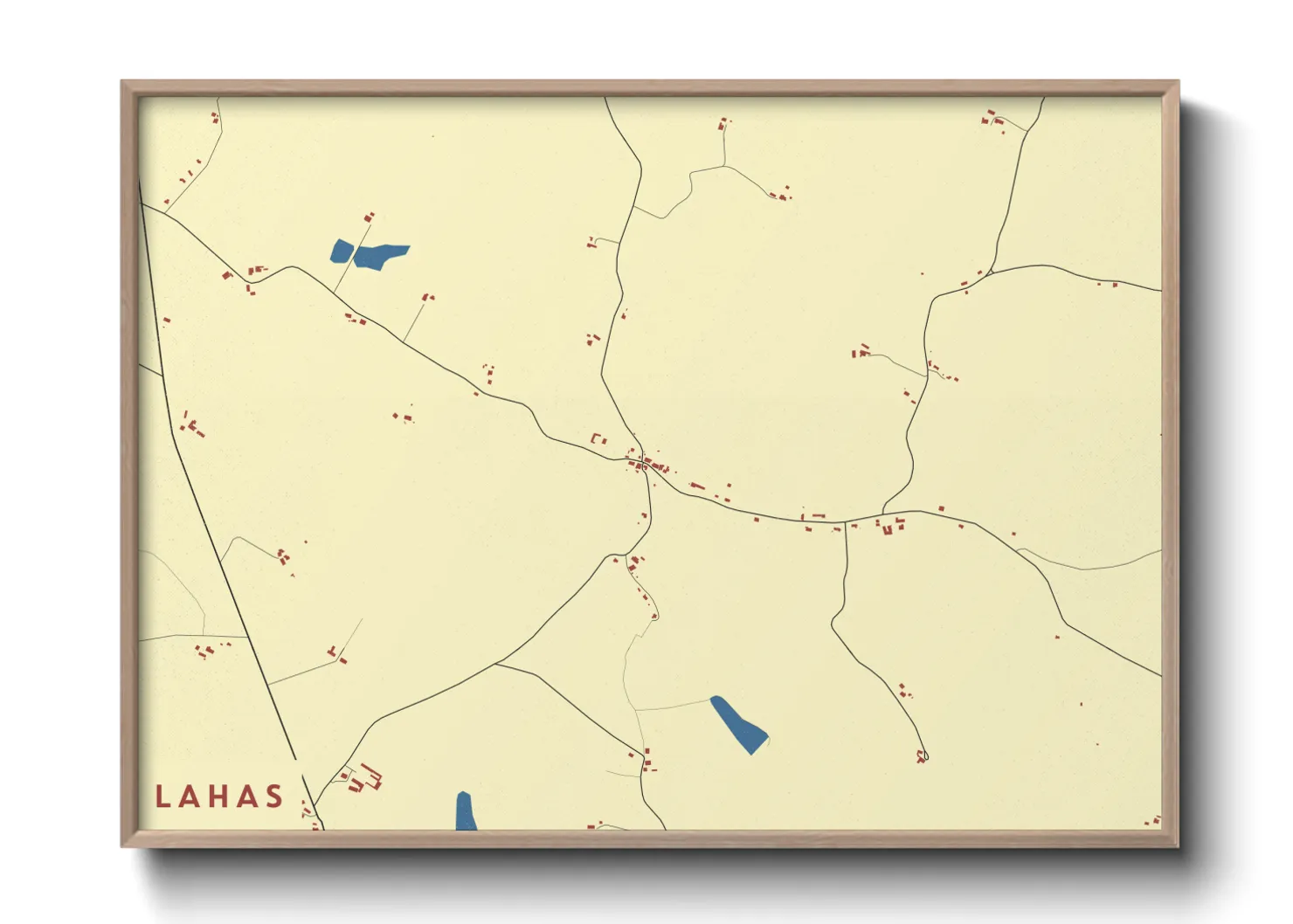 Une affiche de carte sur Lahas